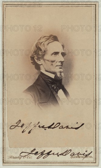 Jefferson Davis (1808-89), President of the Confederate States during American Civil War, Head and Shoulders Portrait, Mathew Brady, 1861