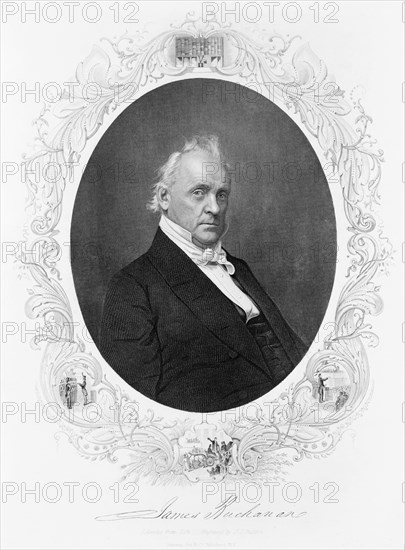 James Buchanan, Likeness from Life, Engraved by J.C. Buttre, Published by Johnson, Fry & Co., 1857