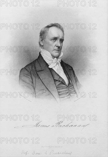 James Buchanan, Engraved by J.C. Buttre for the U.S. Dem. Review from a Daguerreotype by Mathew Brady, 1857