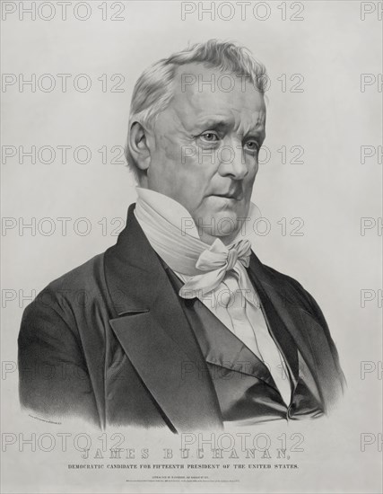 James Buchanan, Democratic Candidate for Fifteenth President of the United States, Lithograph & Published by Nathaniel Currier, 1856