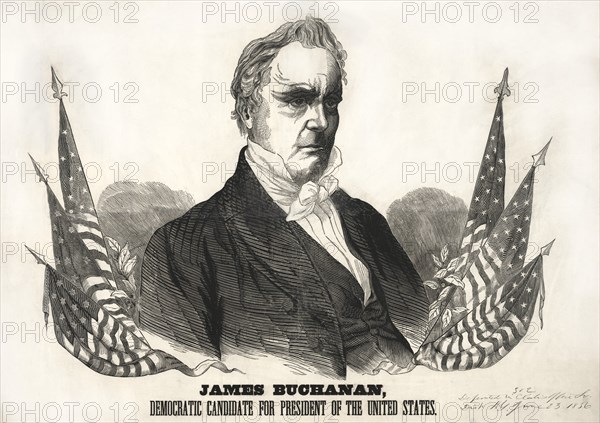 James Buchanan, Democratic Candidate for President of the United States, Proof for Campaign Banner, Published by Baker & Godwin, 1856