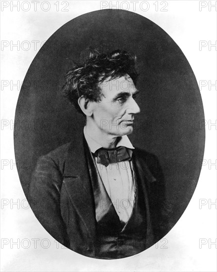 Abraham Lincoln, Head and Shoulders Portrait, Immediately Following Senate Nomination, Chicago, Illinois, USA, Photograph by Alexander Hester, February 28, 1857