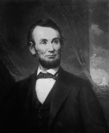 Head and Shoulders Portrait of U.S. President Abraham Lincoln, Artist George Henry Story, Detroit Publishing Company, 1917