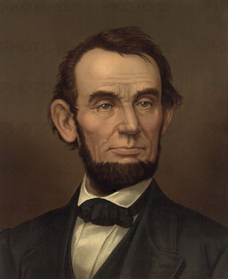 Head and Shoulders Portrait of Abraham Lincoln, Lithograph by Strobridge & Co., Cincinnati, 1877