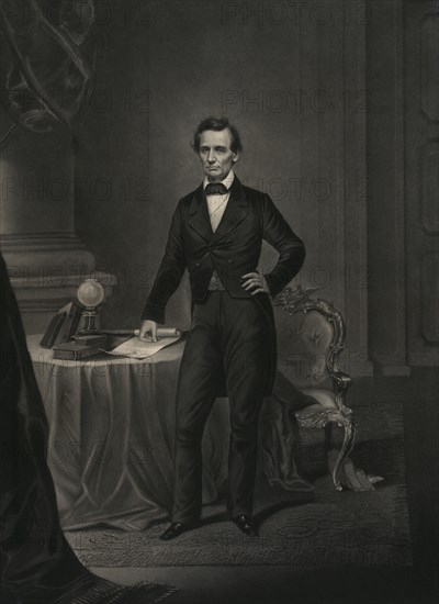 Full-Length Portrait of Abraham Lincoln, Engraving by John Chester Buttre, 1860