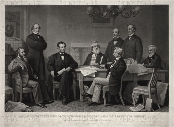 The First Reading of the Emancipation Proclamation before the Cabinet,