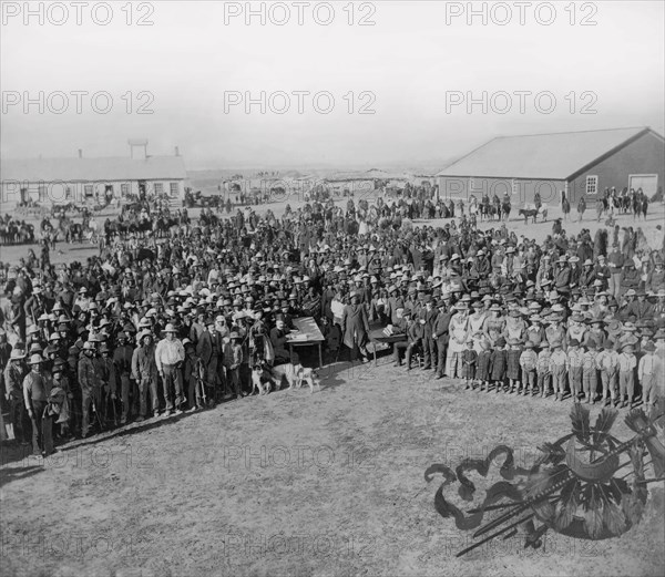 Taking the Census at Standing Rock Agency, South Dakota, Photograph by David Francis Barry, between 1880 and 1900