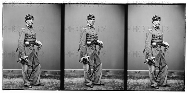 Lt. Col. William. B. Hyde, 9th N.Y. Cavalry, Full-Length Portrait in Uniform, American Civil War, Photograph, early 1860's