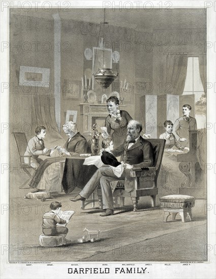 President James A. Garfield and Family, Published by O.C. Haskell & Co., 1882