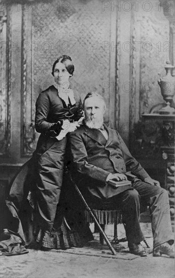 Rutherford B. Hayes (1822-93), 19th President of the United States 1877-81, and his Wife Lucy Webb Hayes (1831-89), Carte de visite, 1870's