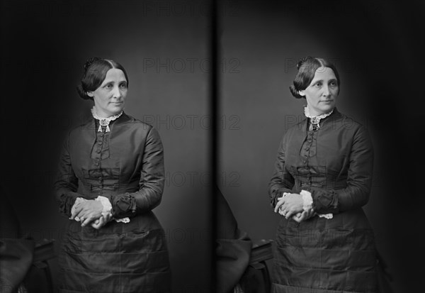 Lucy Webb Hayes, (1831-89), First Lady of the United States 1877-81, Wife of U.S. President Rutherford B. Hayes, Three-Quarter Length Portrait, Photograph, Brady-Handy Collection, 1870's