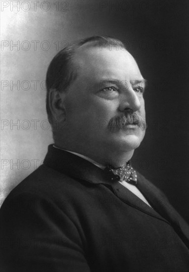Grover Cleveland (1837-1908), 22nd and 24th President of the United States 1885–89 and 1893–97, Head and Shoulders Portrait, Photograph by N. Sarony, 1892