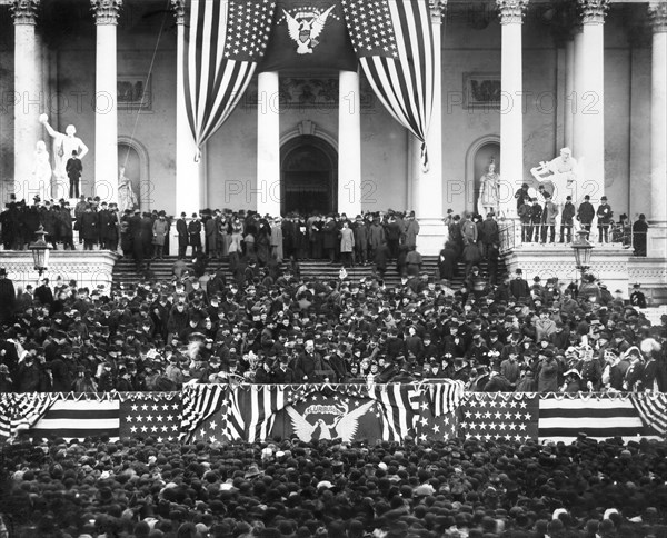 Crowd Gathered for U.S. President Grover Cleveland's Second Inauguration, U.S. Capitol, Washington, DC, USA, Brady-Handy Collection, March 4, 1893