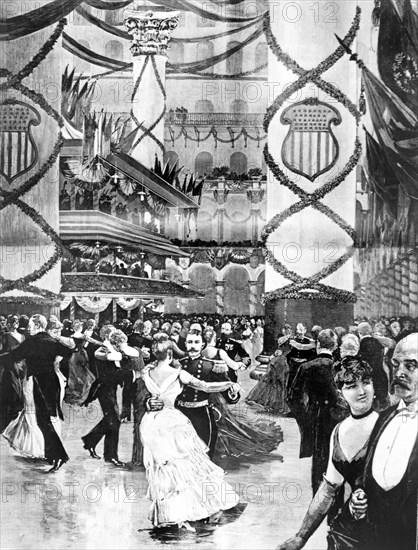 Inaugural ball in the Pension Building during the inauguration of Benjamin Harrison, Illustration