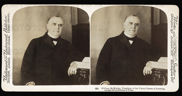 William McKinley, President of the United States, Stereo Card, Underwood & Underwood, 1900