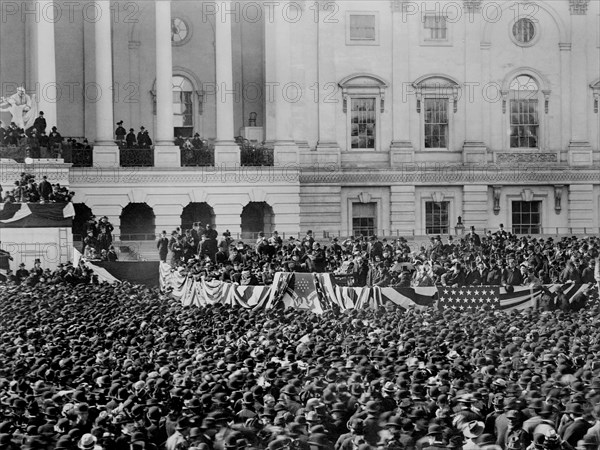 President McKinley Making his Inaugural Address, U. S. Capitol, Washington DC, USA, Photograph by George Prince, March 4, 1897