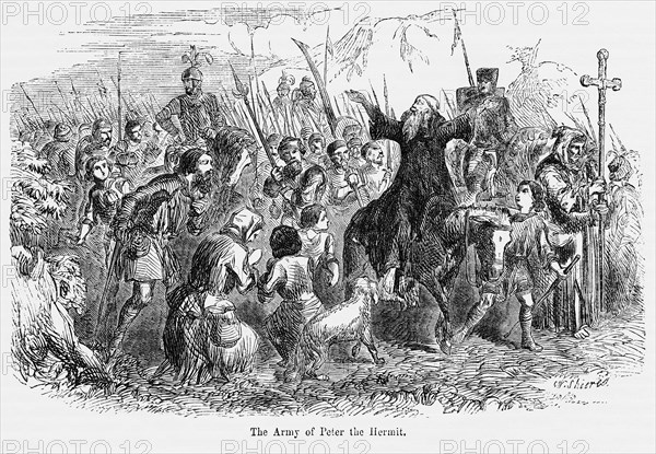 The Army of Peter the Hermit, Illustration from John Cassell's Illustrated History of England, Vol. I from the earliest period to the reign of Edward the Fourth, Cassell, Petter and Galpin, 1857