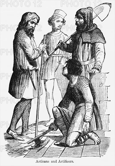 Artisans and Artificers, Illustration from John Cassell's Illustrated History of England, Vol. I from the earliest period to the reign of Edward the Fourth, Cassell, Petter and Galpin, 1857