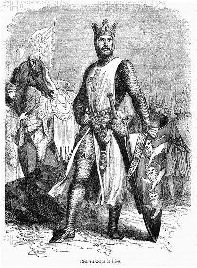 Richard Coeur de Lion, Illustration from John Cassell's Illustrated History of England, Vol. I from the earliest period to the reign of Edward the Fourth, Cassell, Petter and Galpin, 1857