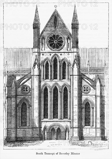 South Transept of Beverly Minister, Illustration from John Cassell's Illustrated History of England, Vol. I from the earliest period to the reign of Edward the Fourth, Cassell, Petter and Galpin, 1857