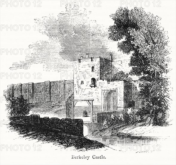 Berkeley Castle, Illustration from John Cassell's Illustrated History of England, Vol. I from the earliest period to the reign of Edward the Fourth, Cassell, Petter and Galpin, 1857