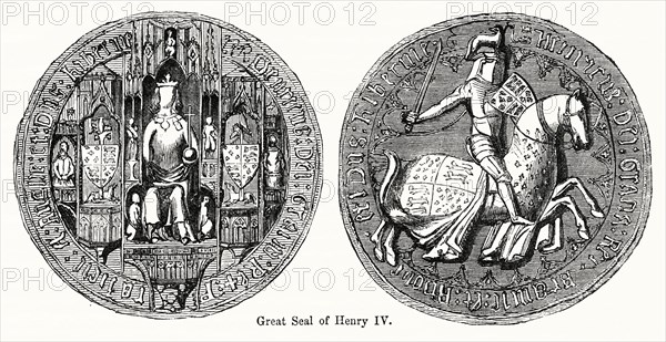Great Seal of Henry IV, Illustration from John Cassell's Illustrated History of England, Vol. I from the earliest period to the reign of Edward the Fourth, Cassell, Petter and Galpin, 1857