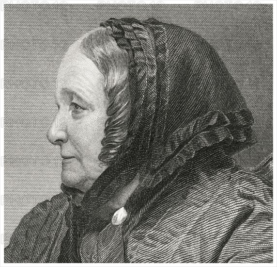 Anna Jameson (1794-1860), First Anglo-Irish Art Historian, Head and Shoulders Profile Portrait, Steel Engraving, Portrait Gallery of Eminent Men and Women of Europe and America by Evert A. Duyckinck, Published by Henry J. Johnson, Johnson, Wilson & Company, New York, 1873