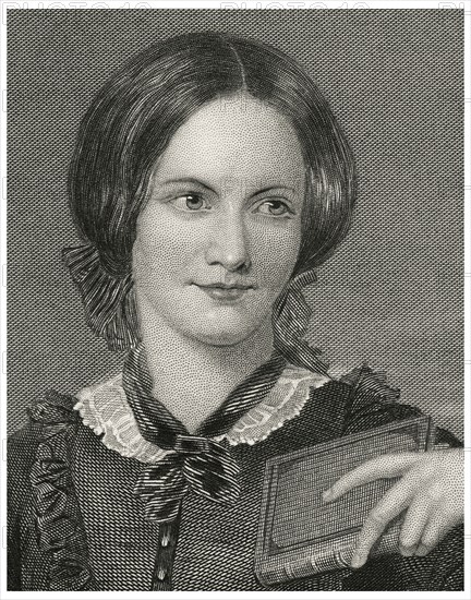 Charlotte Bronte (1816-55), English Novelist and Poet, Head and Shoulders Portrait, Steel Engraving, Portrait Gallery of Eminent Men and Women of Europe and America by Evert A. Duyckinck, Published by Henry J. Johnson, Johnson, Wilson & Company, New York, 1873