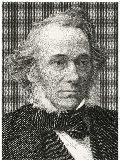 Richard Cobden (1804-65), English Manufacturer and Liberal Statesman, Head and Shoulders Portrait, Steel Engraving, Portrait Gallery of Eminent Men and Women of Europe and America by Evert A. Duyckinck, Published by Henry J. Johnson, Johnson, Wilson & Company, New York, 1873