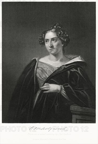 Catharine Sedgewick (1789-1867), American Novelist, Steel Engraving, Portrait Gallery of Eminent Men and Women of Europe and America by Evert A. Duyckinck, Published by Henry J. Johnson, Johnson, Wilson & Company, New York, 1873
