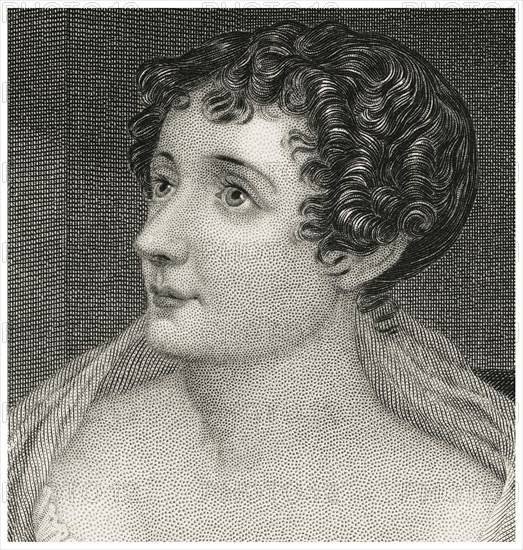 Sydney, Lady Morgan (1776-1859), Irish Novelist, Head and Shoulders Portrait, Steel Engraving, Portrait Gallery of Eminent Men and Women of Europe and America by Evert A. Duyckinck, Published by Henry J. Johnson, Johnson, Wilson & Company, New York, 1873