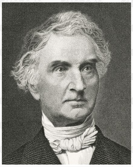 Justus, Baron von Liebig (1803-73), German Chemist, Made Significant Contributions to the Analysis of Organic Compounds, the Organization of Laboratory-based Chemistry Education, and the Application of Chemistry to Biology and Agriculture, head and Shoulders Portrait, Steel Engraving, Portrait Gallery of Eminent Men and Women of Europe and America by Evert A. Duyckinck, Published by Henry J. Johnson, Johnson, Wilson & Company, New York, 1873