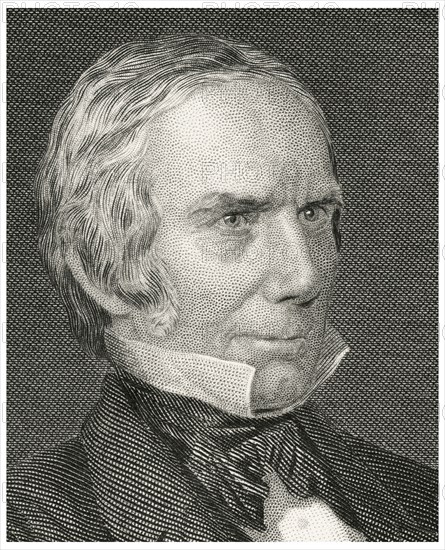Henry Clay (1777-1852), American Statesmen, serving as Senator and Congressman from Kentucky, Speaker of the House and U.S. Secretary of State, Head and Shoulders Portrait, Steel Engraving, Portrait Gallery of Eminent Men and Women of Europe and America by Evert A. Duyckinck, Published by Henry J. Johnson, Johnson, Wilson & Company, New York, 1873