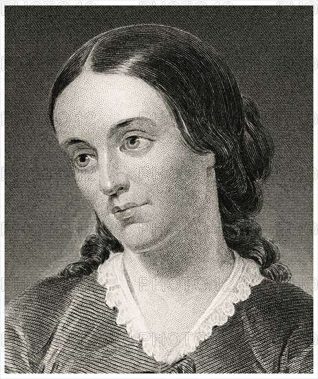 Sarah Margaret Fuller Ossoli, also known as Margaret Fuller (1810-50), American Journalist, Critic and Women's Rights Activist, Head and Shoulders Portrait, Steel Engraving, Portrait Gallery of Eminent Men and Women of Europe and America by Evert A. Duyckinck, Published by Henry J. Johnson, Johnson, Wilson & Company, New York, 1873