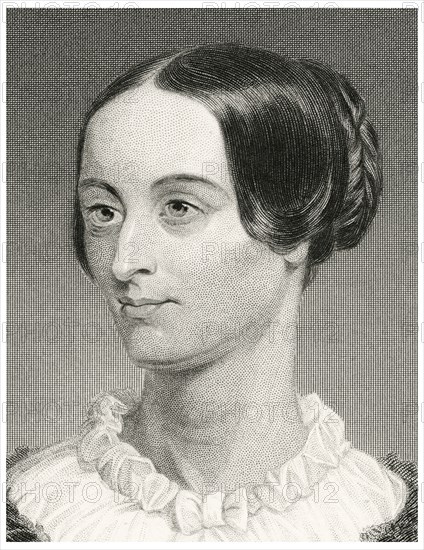 Emily Chubbuck Judson (1817-54), Pseudonym, Fanny Forester, American Poet, Head and Shoulders Portrait, Steel Engraving, Portrait Gallery of Eminent Men and Women of Europe and America by Evert A. Duyckinck, Published by Henry J. Johnson, Johnson, Wilson & Company, New York, 1873