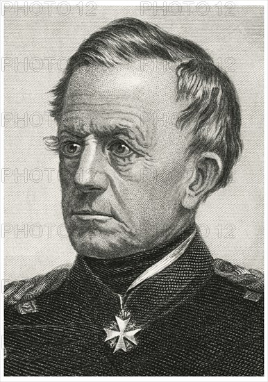 Helmuth von Moltke (1800-91), the Elder, Prussian Field Marshal and Chief of the German General Staff, Head and Shoulders Portrait, Steel Engraving, Portrait Gallery of Eminent Men and Women of Europe and America by Evert A. Duyckinck, Published by Henry J. Johnson, Johnson, Wilson & Company, New York, 1873