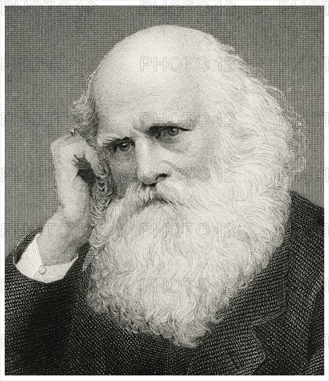 William Cullen Bryant (1794-1878), American Poet, Journalist and Editor of New York Evening Post, Head and Shoulders Portrait, Steel Engraving, Portrait Gallery of Eminent Men and Women of Europe and America by Evert A. Duyckinck, Published by Henry J. Johnson, Johnson, Wilson & Company, New York, 1873