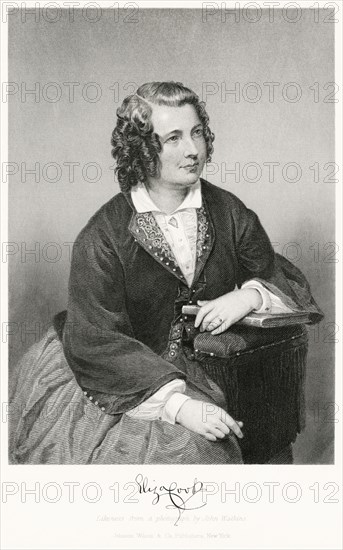 Eliza Cook (1818-89), English Author and Poet, Seated Portrait, Steel Engraving, Portrait Gallery of Eminent Men and Women of Europe and America by Evert A. Duyckinck, Published by Henry J. Johnson, Johnson, Wilson & Company, New York, 1873