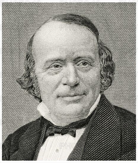 Louis Agassiz (1807-73), Swiss-American Biologist and Geologist, Head and Shoulders Portrait, Steel Engraving, Portrait Gallery of Eminent Men and Women of Europe and America by Evert A. Duyckinck, Published by Henry J. Johnson, Johnson, Wilson & Company, New York, 1873