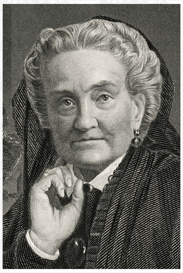 Charlotte Saunders Cushman (1816-76), American Stage Actress, Head and Shoulders Portrait, Steel Engraving, Portrait Gallery of Eminent Men and Women of Europe and America by Evert A. Duyckinck, Published by Henry J. Johnson, Johnson, Wilson & Company, New York, 1873