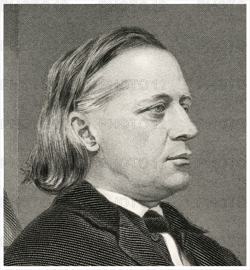Henry Ward Beecher (1813-87), American Congregational Minister, Orator, Abolitionist and Social Reformer, Head and Shoulders Portrait, Steel Engraving, Portrait Gallery of Eminent Men and Women of Europe and America by Evert A. Duyckinck, Published by Henry J. Johnson, Johnson, Wilson & Company, New York, 1873