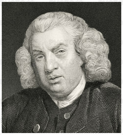 Samuel Johnson(1709-840), 18th Century English Writer, Head and Shoulders Portrait, Steel Engraving, Portrait Gallery of Eminent Men and Women of Europe and America by Evert A. Duyckinck, Published by Henry J. Johnson, Johnson, Wilson & Company, New York, 1873