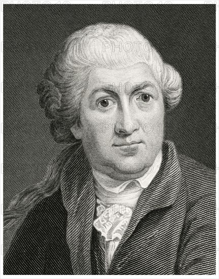 David Garrick (1717-79), English Actor, Playwright, Theater Manager and Poet, Head and Shoulders Portrait, Steel Engraving, Portrait Gallery of Eminent Men and Women of Europe and America by Evert A. Duyckinck, Published by Henry J. Johnson, Johnson, Wilson & Company, New York, 1873