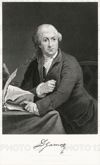 David Garrick (1717-79), English Actor, Playwright, Theater Manager and Poet, Half-Length Portrait, Steel Engraving, Portrait Gallery of Eminent Men and Women of Europe and America by Evert A. Duyckinck, Published by Henry J. Johnson, Johnson, Wilson & Company, New York, 1873