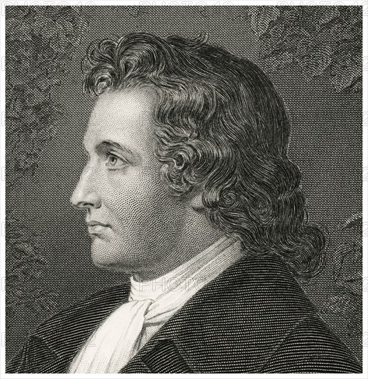 Johann Wolfgang von Goethe (1749-1832), German Writer and Statesman, Head and Shoulders Portrait, Steel Engraving, Portrait Gallery of Eminent Men and Women of Europe and America by Evert A. Duyckinck, Published by Henry J. Johnson, Johnson, Wilson & Company, New York, 1873