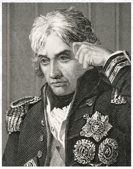 Horatio Nelson (1758-1805), English Admiral and Naval Commander, Head and Shoulders Portrait, Steel Engraving, Portrait Gallery of Eminent Men and Women of Europe and America by Evert A. Duyckinck, Published by Henry J. Johnson, Johnson, Wilson & Company, New York, 1873