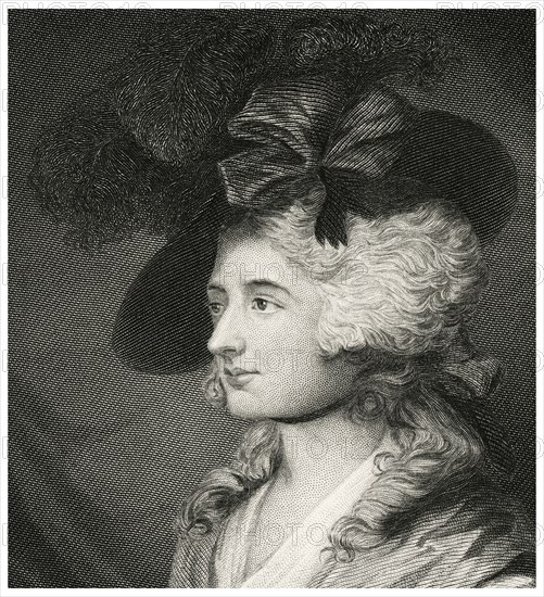 Sarah Siddons (1755-1831), Welsh-born English Actress, Head and Shoulders Portrait, Steel Engraving, Portrait Gallery of Eminent Men and Women of Europe and America by Evert A. Duyckinck, Published by Henry J. Johnson, Johnson, Wilson & Company, New York, 1873