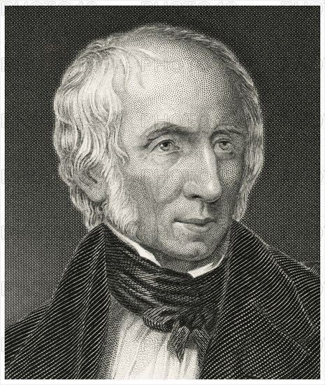 William Wordsworth (1770-1850), English Romantic Poet, Head and Shoulders Portrait, Steel Engraving, Portrait Gallery of Eminent Men and Women of Europe and America by Evert A. Duyckinck, Published by Henry J. Johnson, Johnson, Wilson & Company, New York, 1873