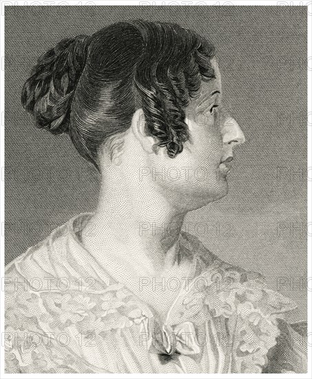 Felicia Dorothea Hemans (1793-1835), English Poet, Head and Shoulders Portrait, Steel Engraving, Portrait Gallery of Eminent Men and Women of Europe and America by Evert A. Duyckinck, Published by Henry J. Johnson, Johnson, Wilson & Company, New York, 1873