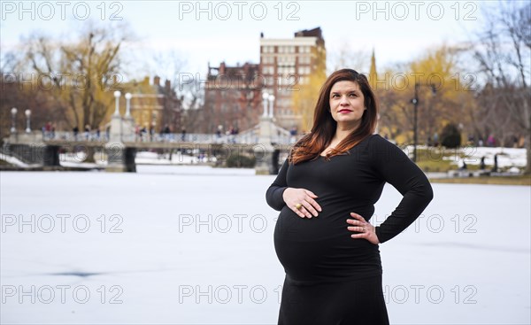 Pregnant Woman Portrait, Boston Public Garden, Boston, Massachusetts, USA